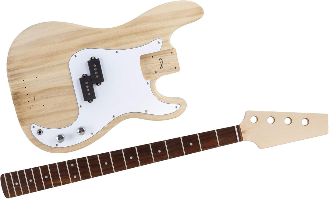 Rocktile DIY PB Bausatz E-Bass - "Do-it-yourself" Bausatz PB-Style - Korpus: Paulownia - Hals: Ahorn