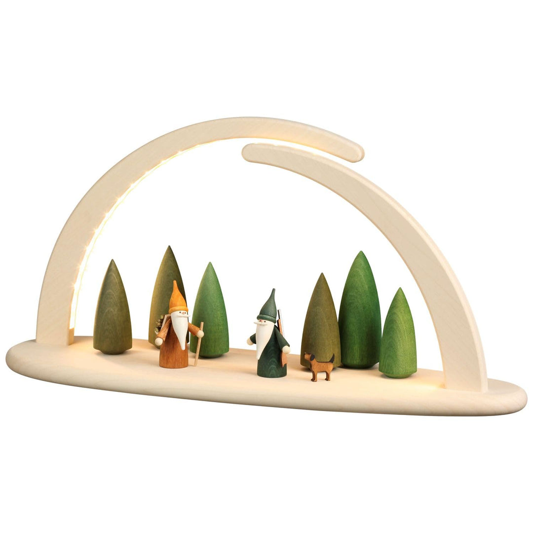 Seiffener Volkskunst | LED Lichterbogen Schwibbogen 42x21cm | Original Erzgebirgische Volkskunst | 1
