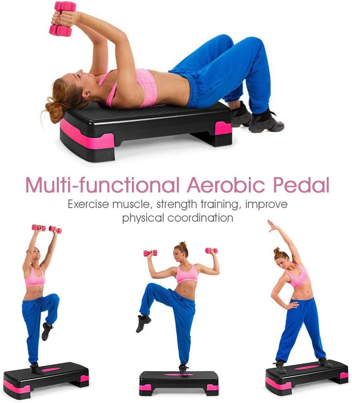 RELAX4LIFE Höhenverstellbarer Stepper mit 3 Stufen (10/15/ 20 cm), Steppbrett PP, Trainingsgerät mit
