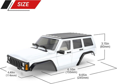 INJORA 6,10 Zoll Radstand ABS Hardtop Cherokee Karosserie für 1/18 RC Crawler TRX4M Bronco Defender