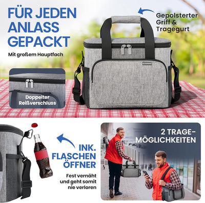 HELDENWERK Kühltasche für Essen & Getränke - Isolierte Thermotasche auslaufsicher & wasserdicht - Fr