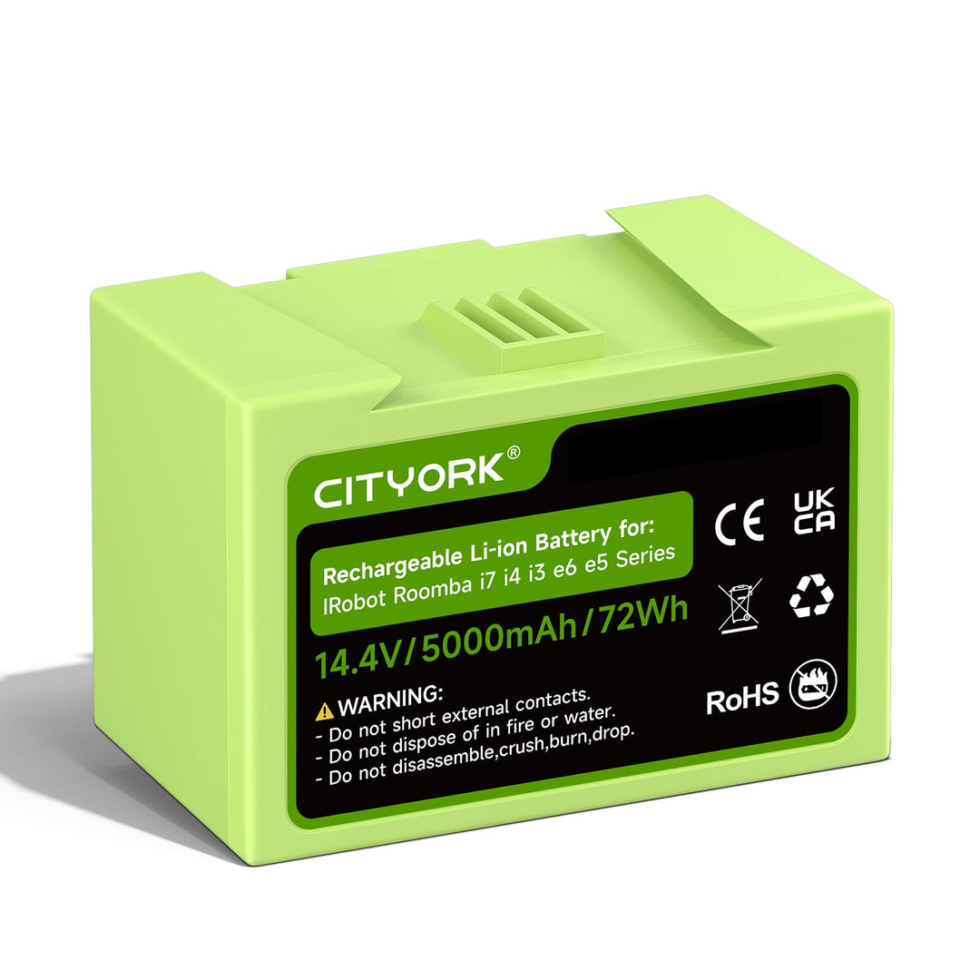 CITYORK 14,4V 5000mAh Lithium-Ionen Batterie für iRobot Roomba j7 und i7 Serie J7/J7+ i7/i7+ 7550,J7