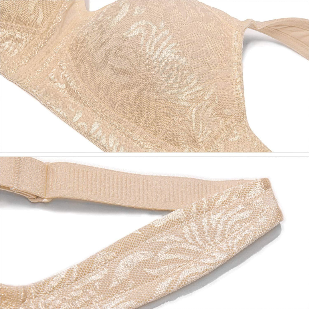 Deyllo Damen Vollschalen Minimizer BH Nicht Bügel Grosse Grössen BH Klassischer Dunkler Akt 80B, Dun
