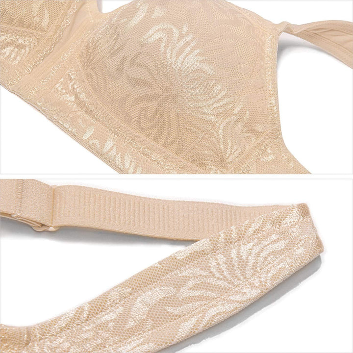 Deyllo Damen Vollschalen Minimizer BH Nicht Bügel Grosse Grössen BH Klassischer Dunkler Akt 80B, Dun