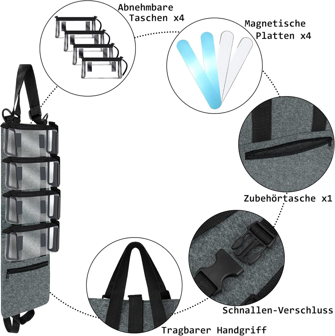 Annmore Regal für Tonies Hörfiguren Display, mit 4 Transporttasche für 20 Toniebox Figuren, Organize