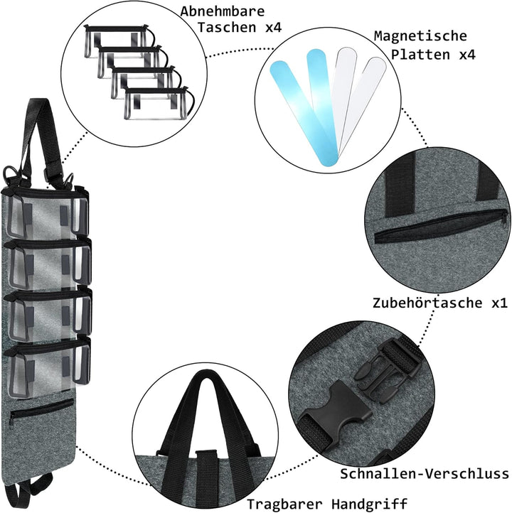 Annmore Regal für Tonies Hörfiguren Display, mit 4 Transporttasche für 20 Toniebox Figuren, Organize