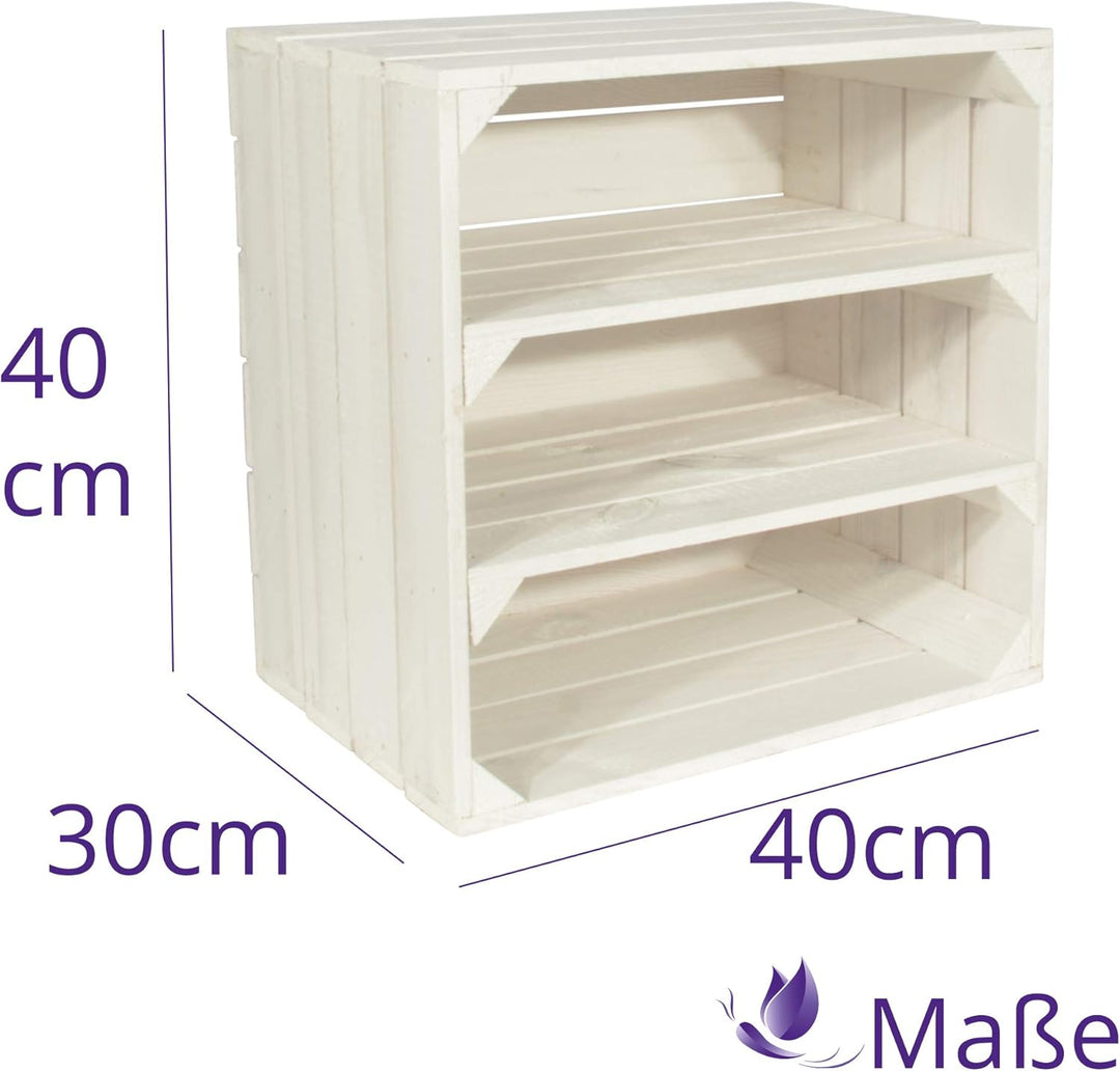 3 Set Weinregal Wino aus Holz - Weiss 2x Regal Holzkiste 3 2x Weiss Regal, 3 2x Weiss Regal