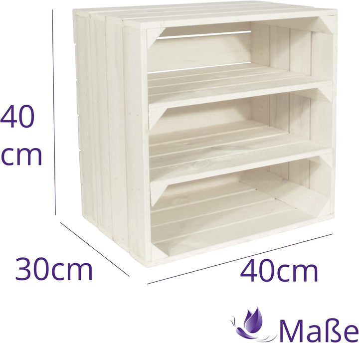 3 Set Weinregal Wino aus Holz - Weiss 2x Regal Holzkiste 3 2x Weiss Regal, 3 2x Weiss Regal