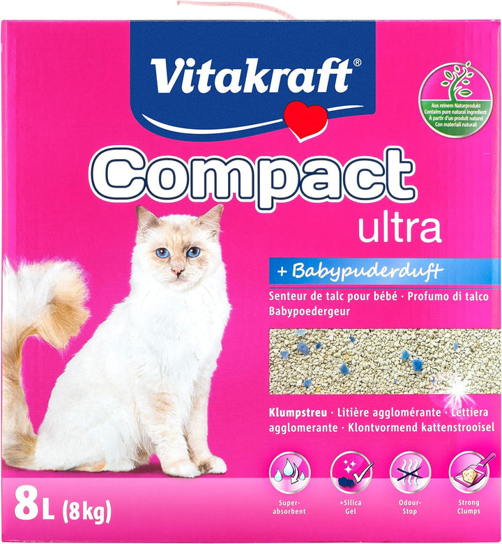 Vitakraft Katzenstreu Compact ultra plus, 1x 8kg 8 kg (1er Pack), 8 kg (1er Pack)