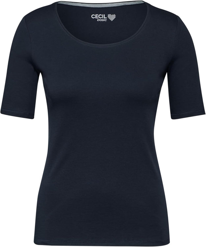 Cecil Damen Style Lena Basic T-Shirt Baumwolle S Universal Blue, S Universal Blue