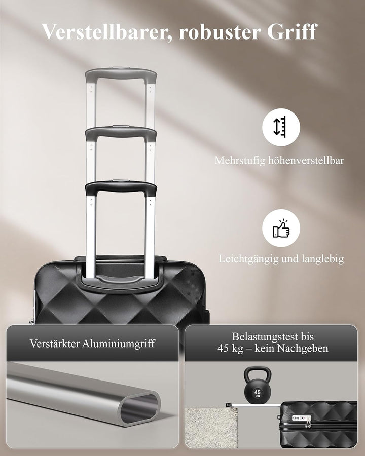 British Traveller Hartschalenkoffer Gross Handgepäck Koffer 73 * 47 * 30cm Reisekoffer Gross Koffer