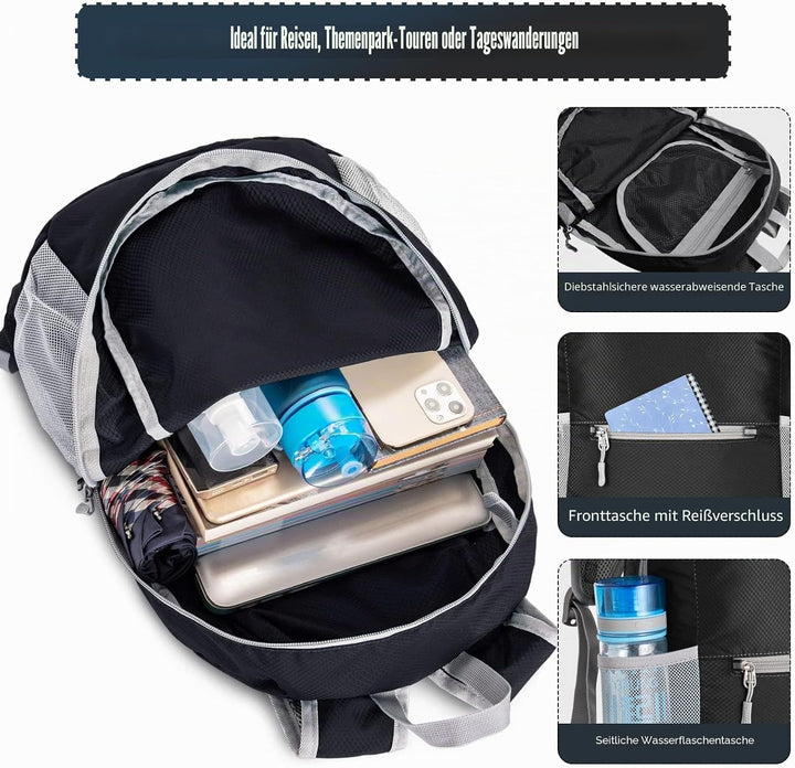 ZOMAKE Ultraleicht Faltbarer Rucksack Packbare Backpacks 20 L, Kleiner Faltbar Rucksäcke Wanderrucks