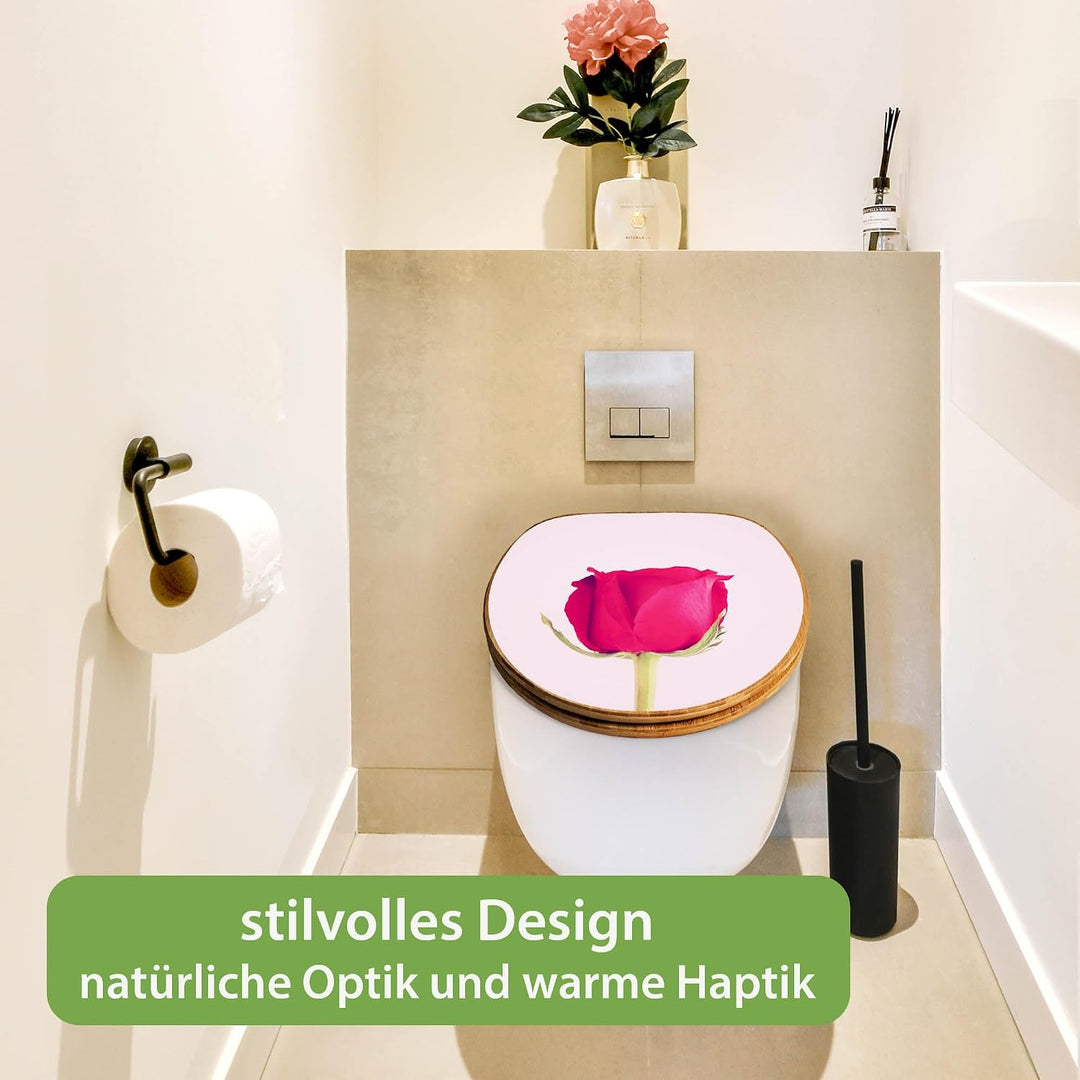 banjado Design WC Sitz Bambus Absenkautomatik 45,8x37,5cm - Toilettendeckel mit Absenkautomatik Holz