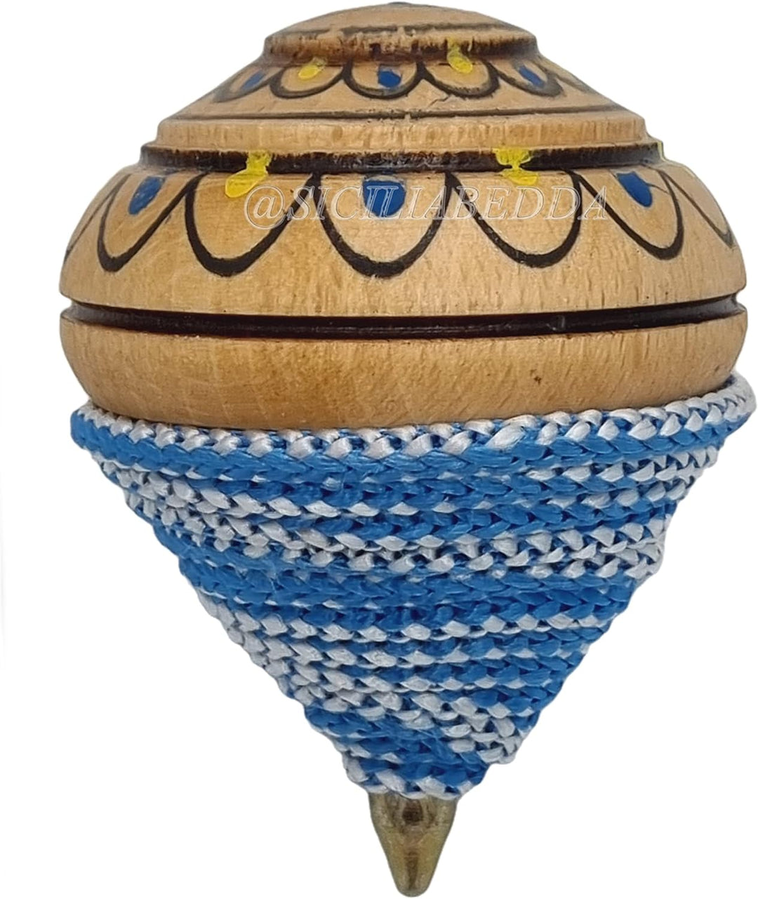 sicilia bedda - Sizilianischer Kreisel aus Holz - Fantastisches Spiel für Klein und Gross - 8 cm - 1
