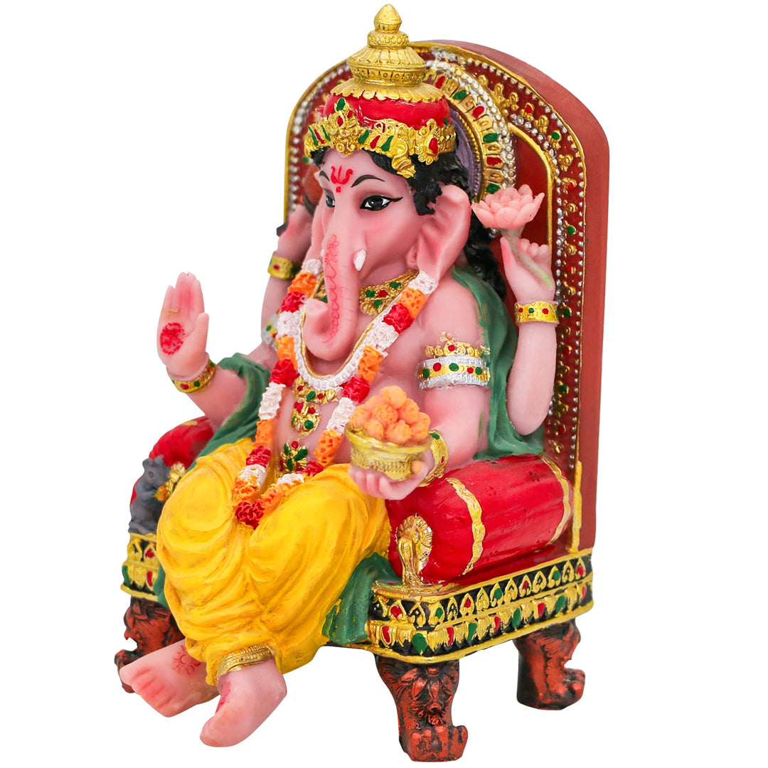 alikiki Ganesha-Statue, Hindu-Gott, indisches Idol, sitzender Lord Ganesha-Statue, Indien, Murti-Art
