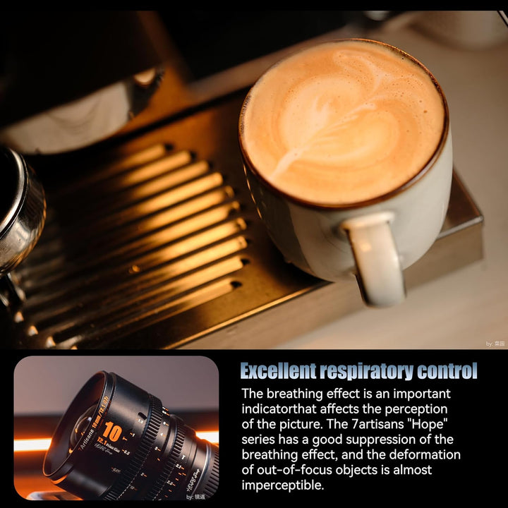 7artisans 10mm T2.1 Cine-Objektiv S35 Rahmen Kompatibel mit Sony E Mount-Mount,für Sony A6500/A6600/