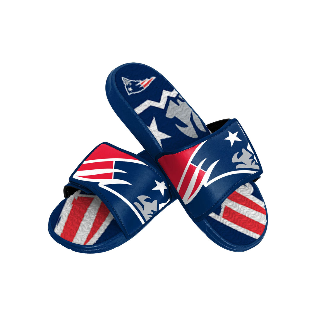 FOCO Commanders NFL Legacy Sport Slide Flip-Flops für Herren New England Patriots 9-10 Colorblock Bi