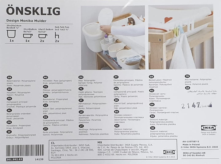 Ikea Behälter 4er-Set, weiss 27 x 23 x 26 cm; 399.16 gr 1 Weiss, 1 Weiß