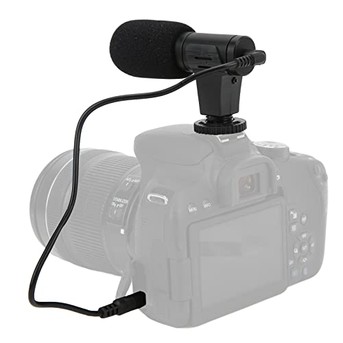 Goshyda On-Camera-Mikrofon, 3,5-mm-Universal-Videomikrofon, Rauschunterdrückungsmikrofon mit Winddic