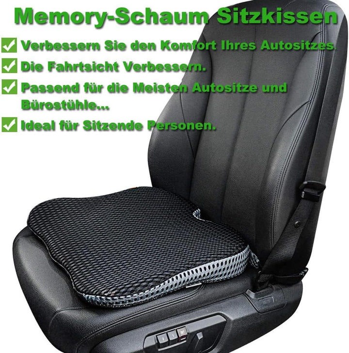 FOUNDCOOL Memory Schaum Keilkissen für Auto, Ergonomisches Sitzkissen Auto Autositzkissen Fahrersitz