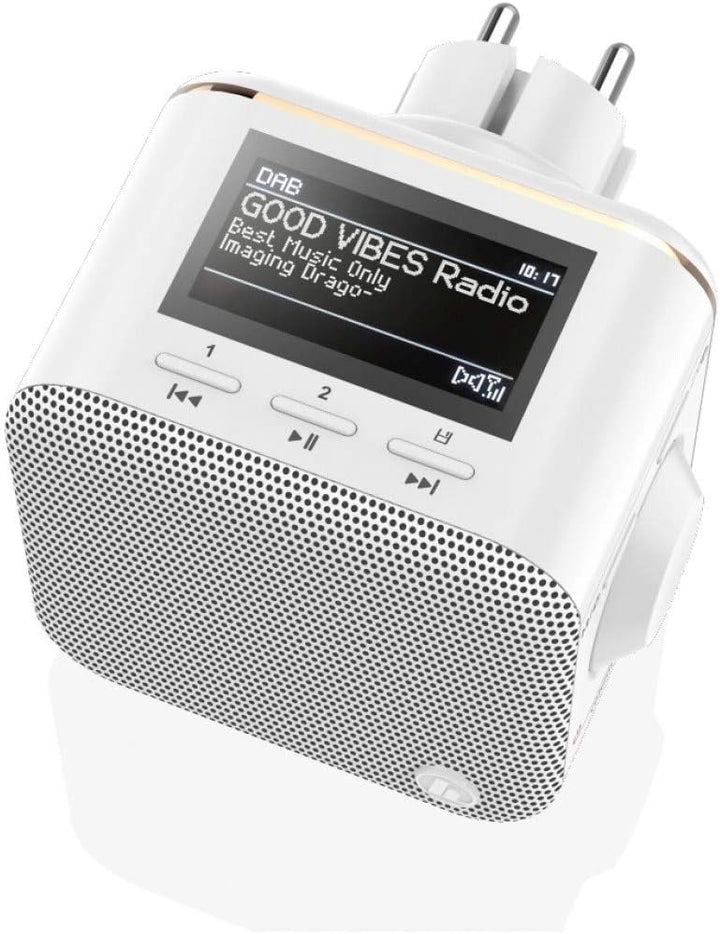 Hama Steckdosenradio DAB+/DAB Digitalradio klein(Plug in Radio mit DAB/DAB Plus/FM/Bluetooth/AUX in