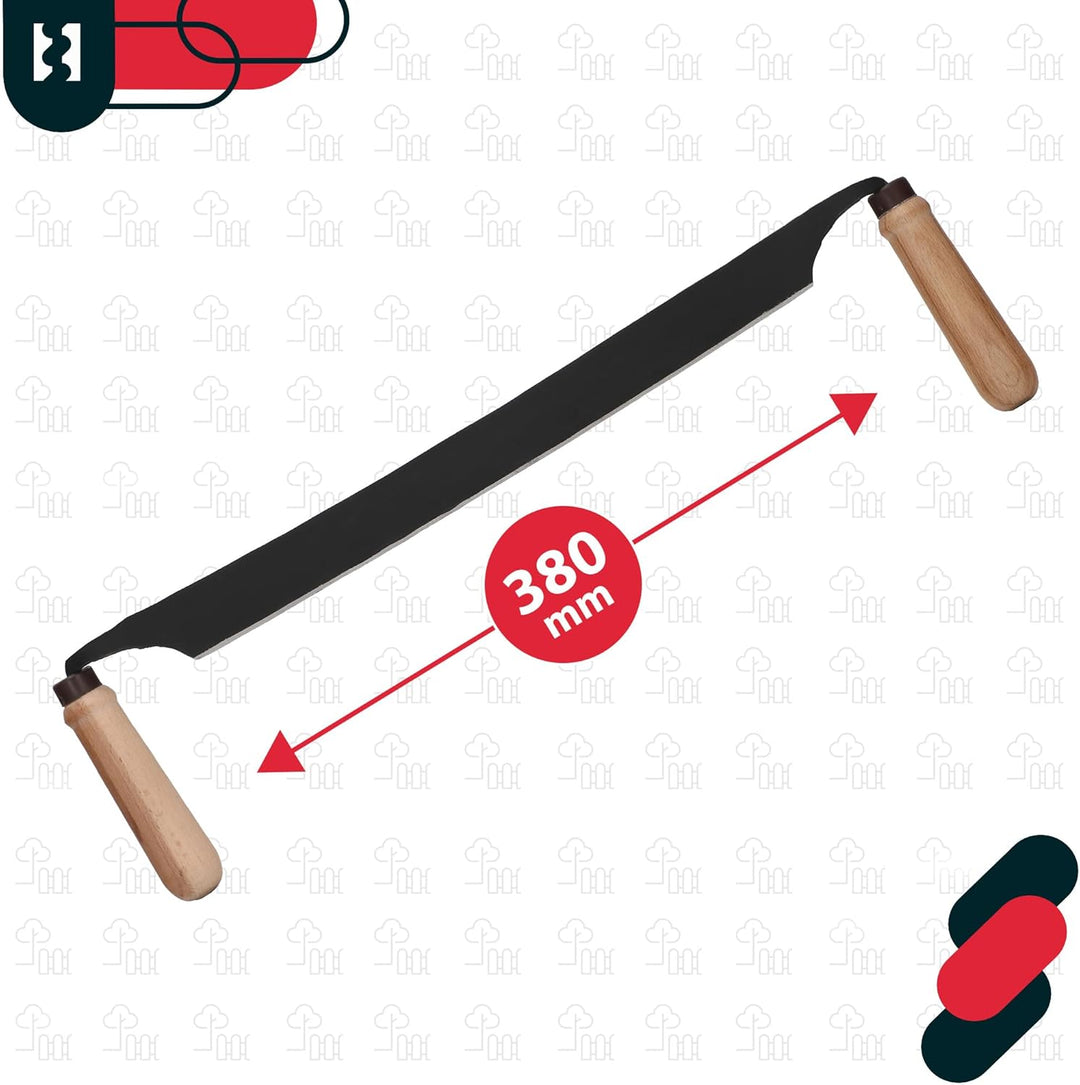 KOTARBAU® Zugmesser für Holz geschmiedet 380 mm Baumschäler Ziehmesser für Holz Rindenschäler Wagner