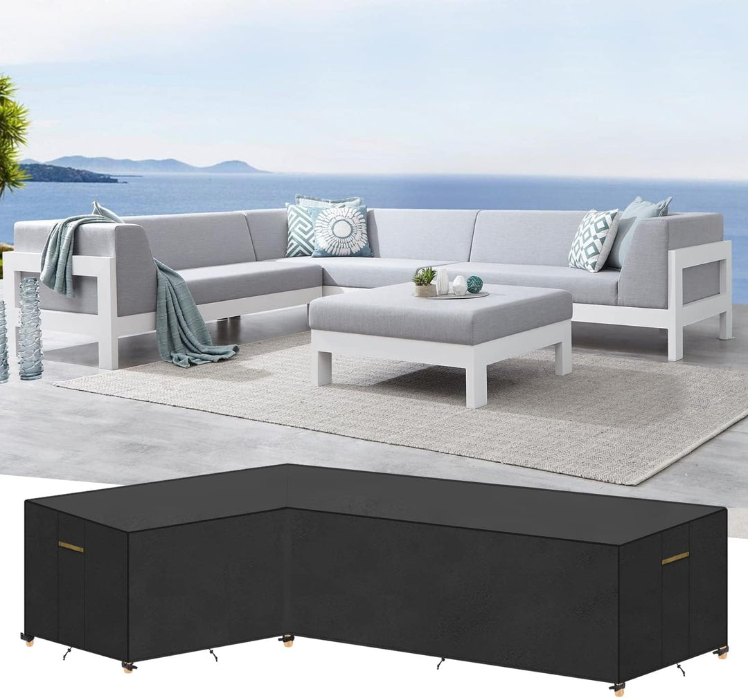 VANSHEIM L-Form Gartenmöbel Abdeckung Wasserdicht Lounge Abdeckung l-Form Schutzhülle Loungemöbel Wa
