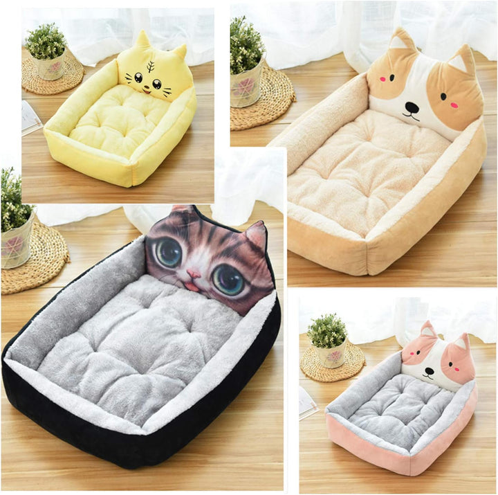 PETCUTE Hundebetten Waschbar Hundekissen Warm Hundeschlafplatz Flauschig Quadrat Hundebetten fur Kle