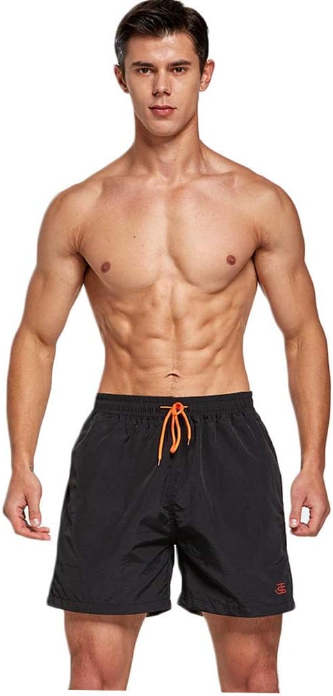 JustSun Badehose Herren Schnelltrocknend Boardshorts mit Mesh-Futter und Verstellbarem Tunnelzug XL