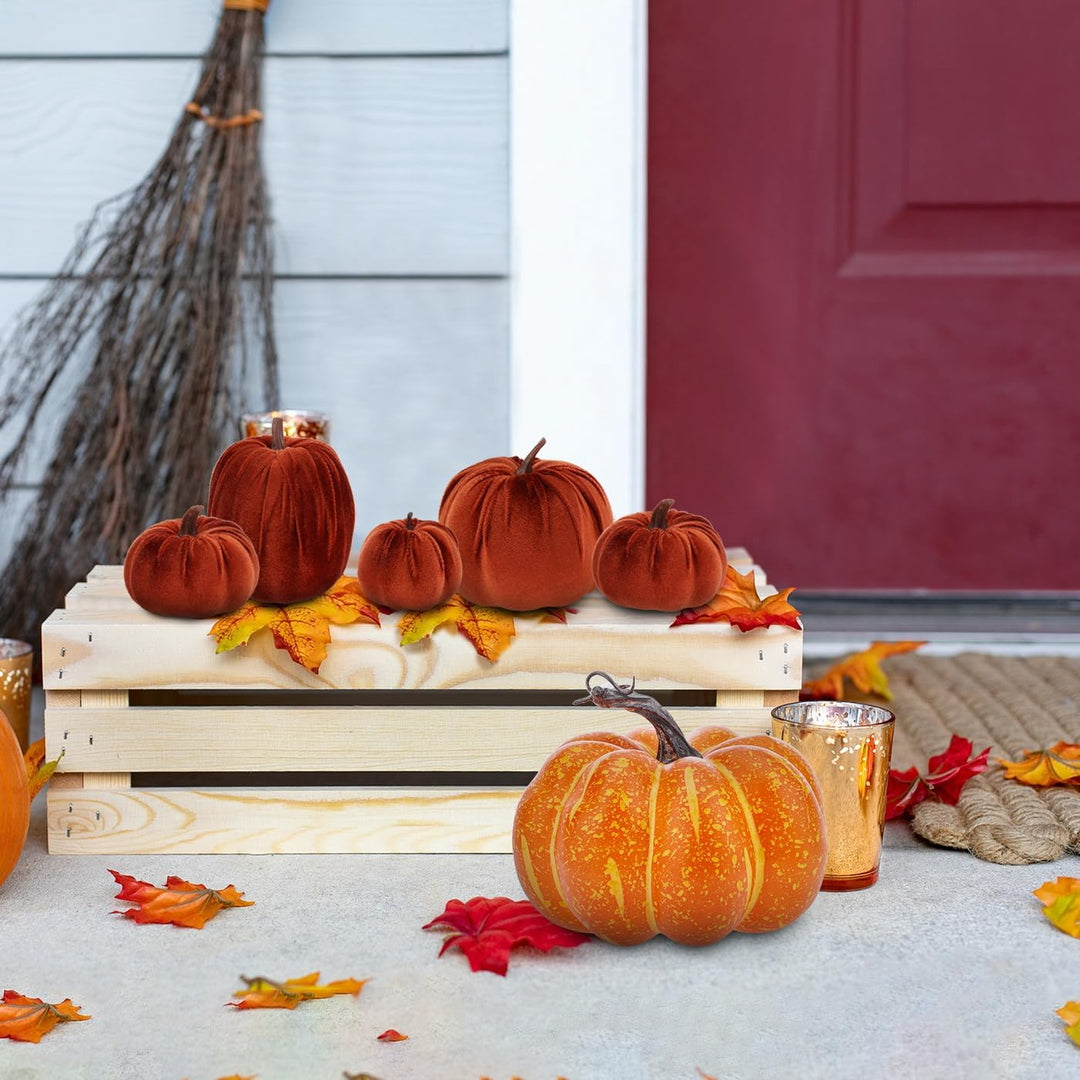 Funzhan Herbst Thanksgiving Gelb Künstlicher Kürbis Dekor 15 cm Halloween Realistisch Schaum Gefälsc
