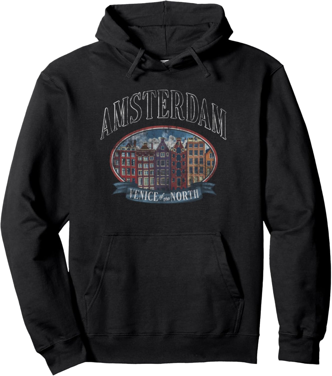 Trendy Amsterdam Venice Of The North City Circle Pullover Hoodie
