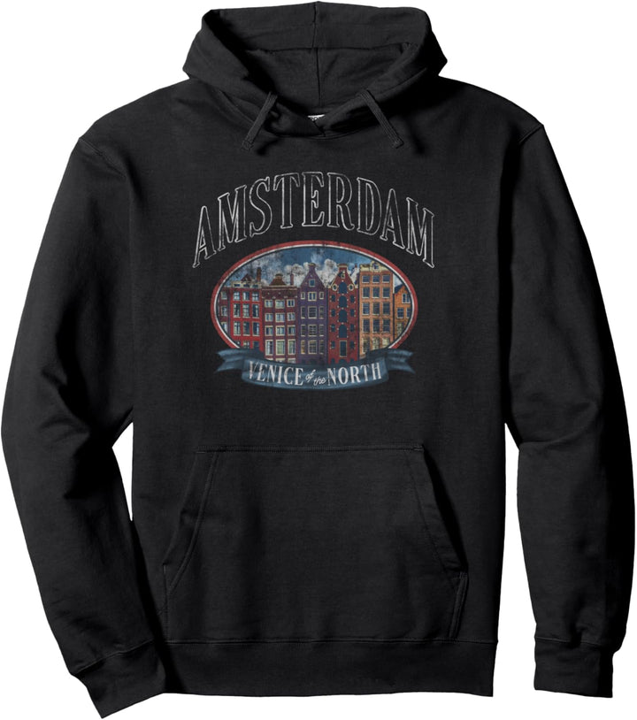 Trendy Amsterdam Venice Of The North City Circle Pullover Hoodie