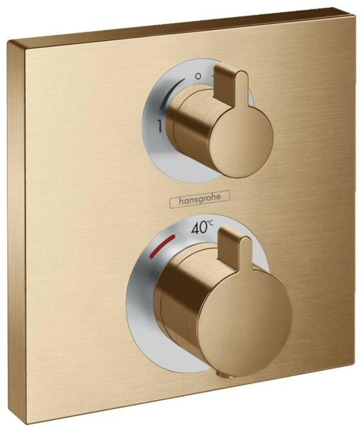 hansgrohe Unterputz Theromstat Ecostat Square, für 2 Funktionen, Brushed Bronze, Brushed Bronze