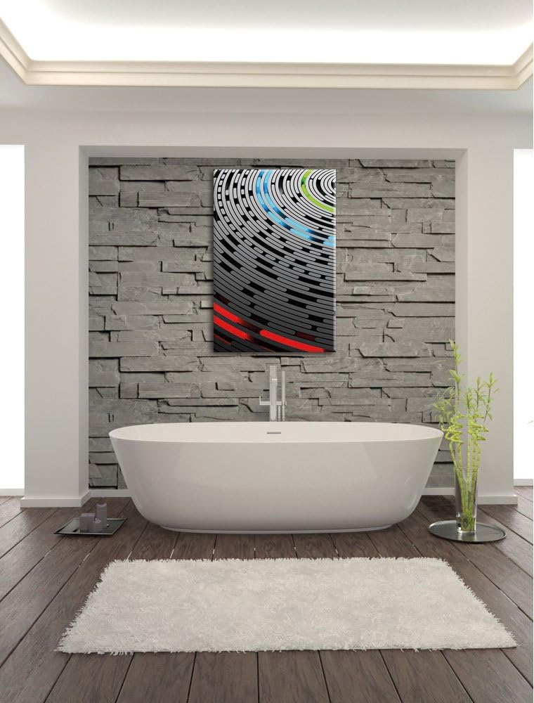 Pixxprint Abstrakte Schallplatte Love Music / 100x70cm Leinwandbild bespannt auf Holzrahmen/Wandbild