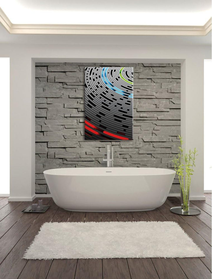 Pixxprint Abstrakte Schallplatte Love Music / 100x70cm Leinwandbild bespannt auf Holzrahmen/Wandbild