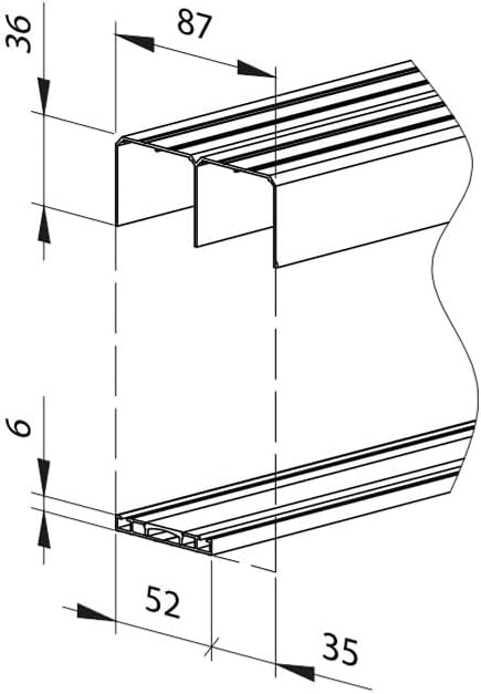 Schiebetürbeschlag SLID'UP 280, Laufschiene 200 cm, silber, für 2 Türen mit 18 mm Türstärke, bis 50