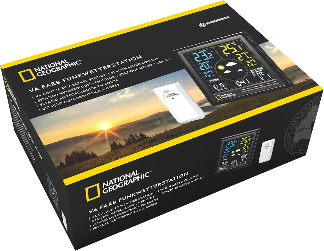 National Geographic Wetterstation Funk mit Aussensensor VA Farb Wetterstation