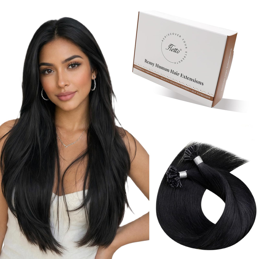 Hetto Bonding Extensions Echthaar Schwarz Extensions Echthaar Bondings Gerade Invisible Remy Haare P