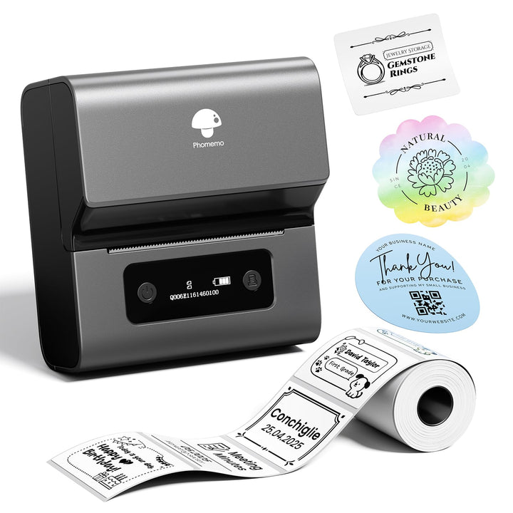 Phomemo M221 Etikettendrucker Bluetooth, Barcode Etikettendrucker, Beschriftungsgerät Unterstützung