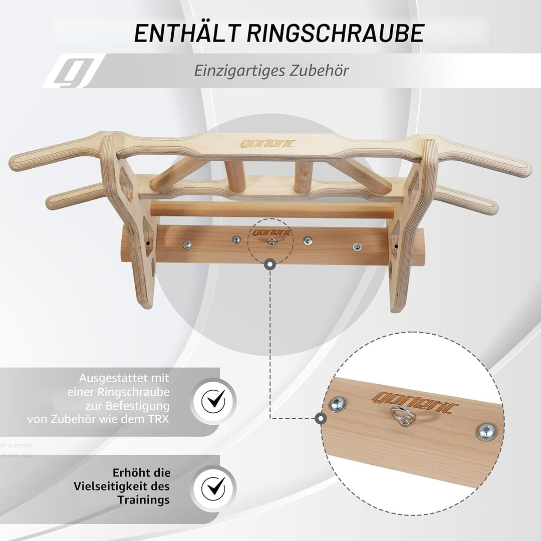 Gorilant® Klimmzugstange, Pulls-Ups, mehrere Griffarten, bis 130 kg, Workout,