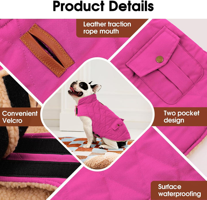 CITÉTOILE Wintermantel Hundemantel, Warme Winterjacken mit Fleece für Hunde,Hundejacke Hundekleidung