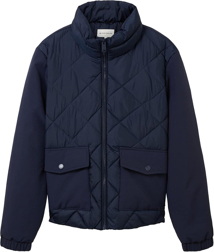 TOM TAILOR Damen Steppjacke mit Stehkragen &amp; Taschen XL 10668 - Sky Captain Blue, XL 10668 - Sky Cap