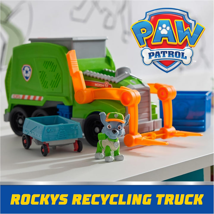 PAW Patrol, Extragrosser Recycling-Truck mit Rocky Spielfigur und Verwandlungsfunktion (Deluxe Fahrz