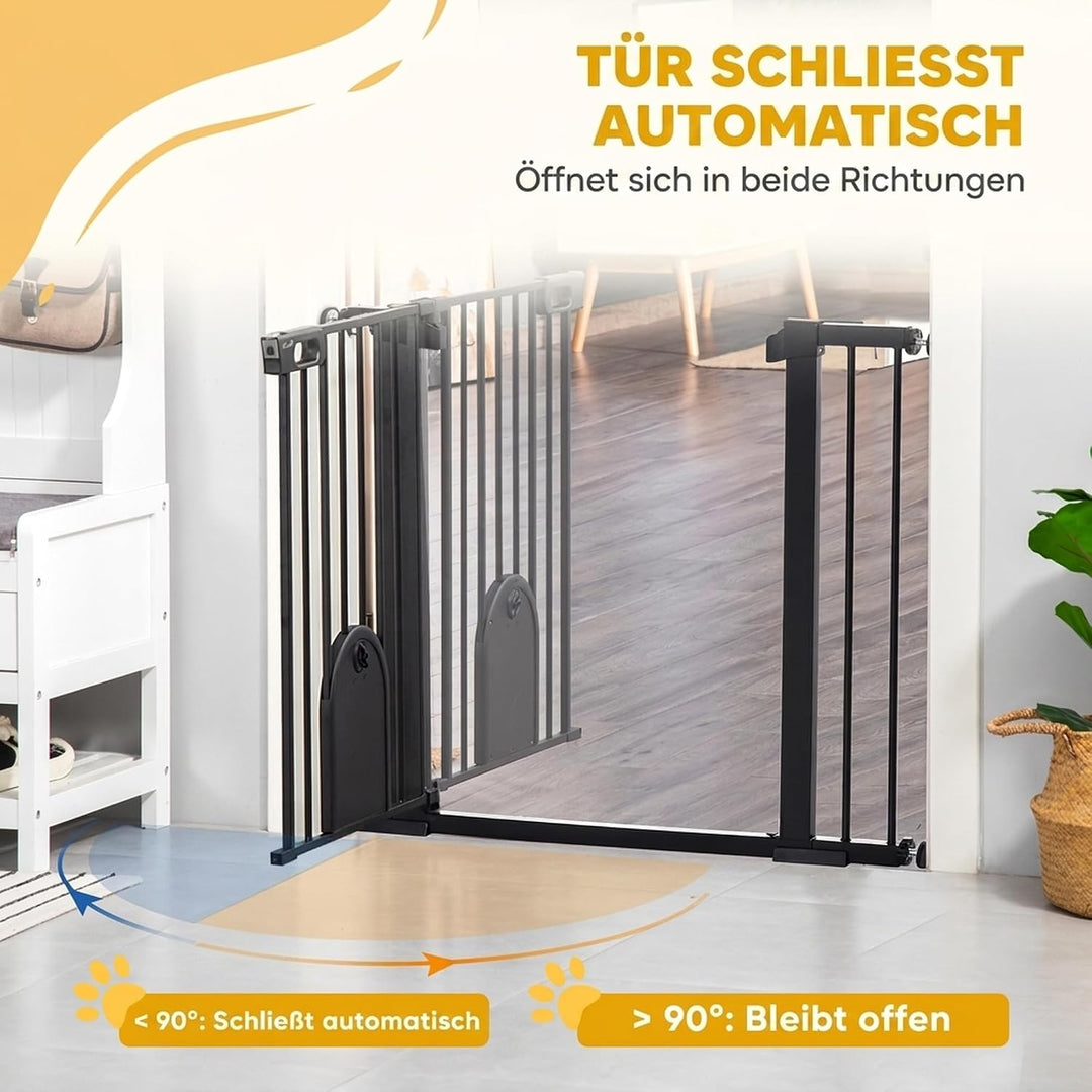 PawHut Türschutzgitter Klemmbefestigung für Hunde 75-103 x 76 cm Schwarz Schwarz 75-103cm, Schwarz 7