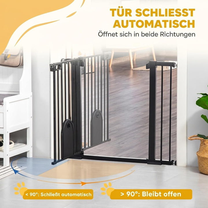 PawHut Türschutzgitter Klemmbefestigung für Hunde 75-103 x 76 cm Schwarz Schwarz 75-103cm, Schwarz 7