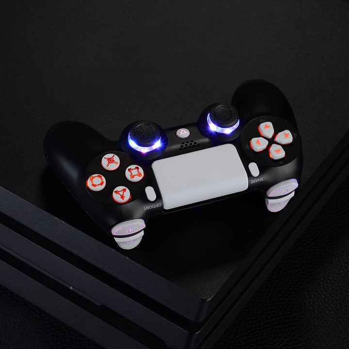 eXtremeRate LED Tasten Kit für ps4, 10 Modi 7 Farben DTF 2.0 Knöpfe D-Pad Trigger Thumbsticks Button
