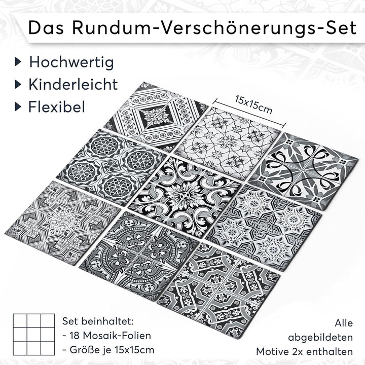 Fliesensticker für - [ Boden Fliesen ] - Aufkleber Folie Sticker für Fliesen Boden - Küche oder Bad