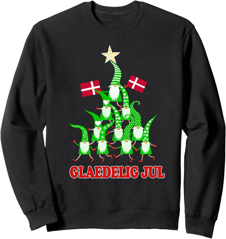 Glaedelig Jul Nordic Gnomes Tomte Nisse Dänish Christmas Sweatshirt