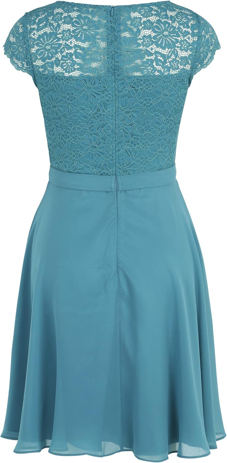 Vera Mont Damen Cocktailkleid mit Spitze 34 Smoky Teal, 34 Smoky Teal