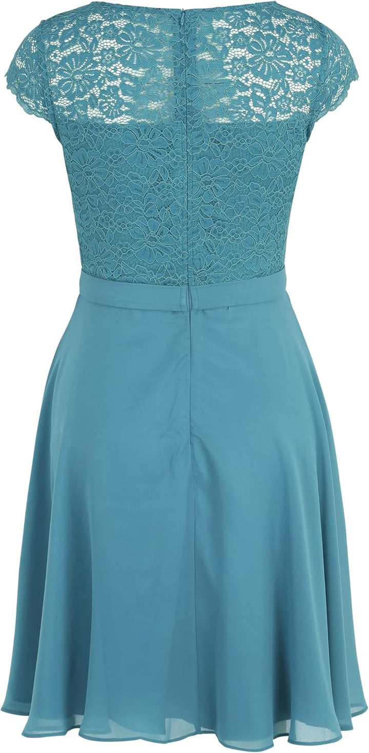 Vera Mont Damen Cocktailkleid mit Spitze 34 Smoky Teal, 34 Smoky Teal